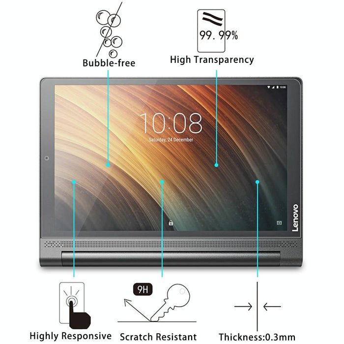 2 Pcs For Lenovo Yoga Tab3 Plus 10.1 Inch 9H Surface Hardness Tempered Glass Screen Protector