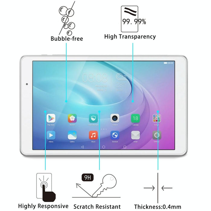 2 Pcs 10 Inch 0.4Mm Universal 9H Surface Hardness Tempered Glass Screen Protector