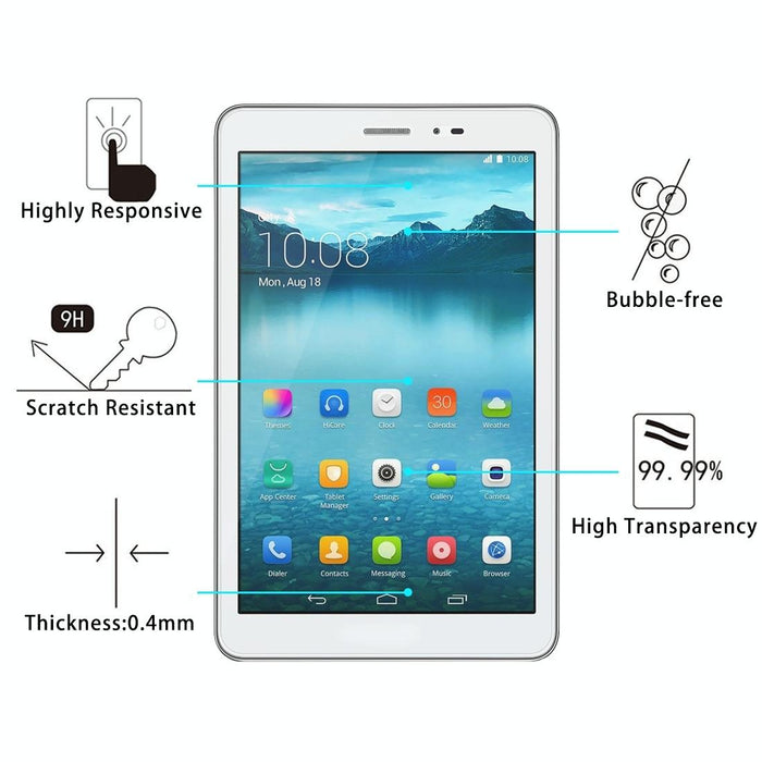 75 Pcs 8 Inch Universal 0.4Mm 9H Surface Hardness Tempered Glass Screen Protector