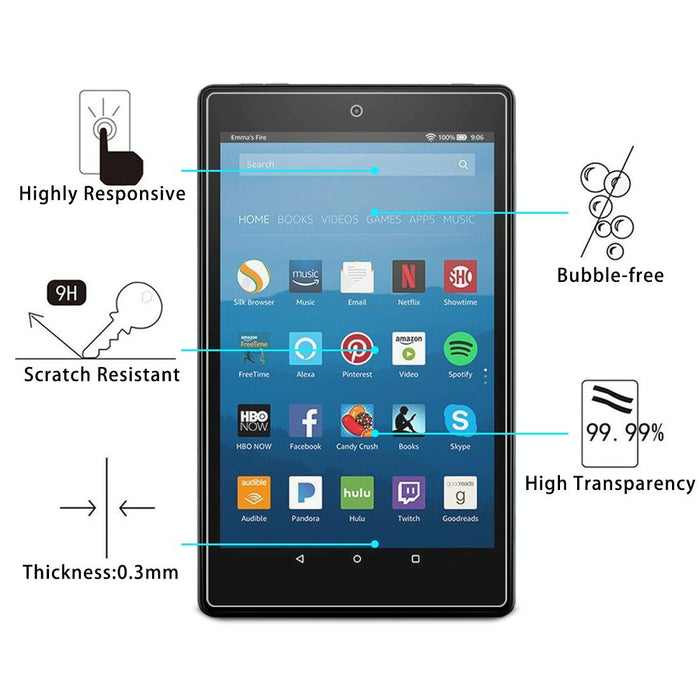 For Amazon Kindle Fire Hd 8 2016 0.3Mm 9H Full Screen Tempered Glass Film