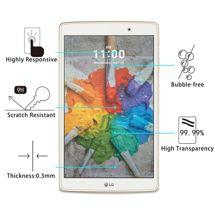 For Lg G Pad X 8.0 75 Pcs 0.3Mm 9H Full Screen Tempered Glass Film