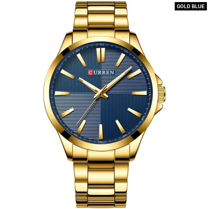 Waterproof Gold Stainless Steel Quartz Men Watches