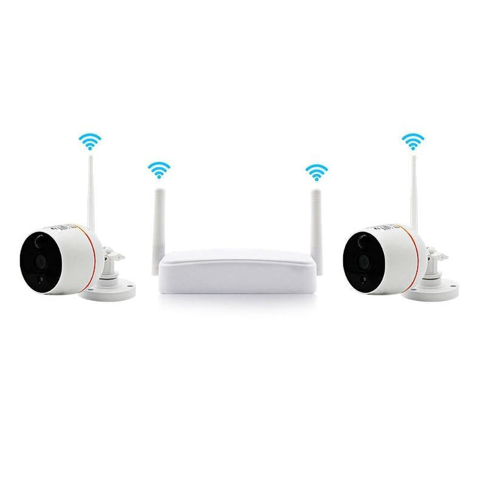 Indoor 4Ch Hd 1080P Security Wireless Ip Ir Camera Wifi Kit Support Night Vision / Pir Detection / Two-Way Audio & Micro Sd Card 128Gb Max- Ir Distance 9M White