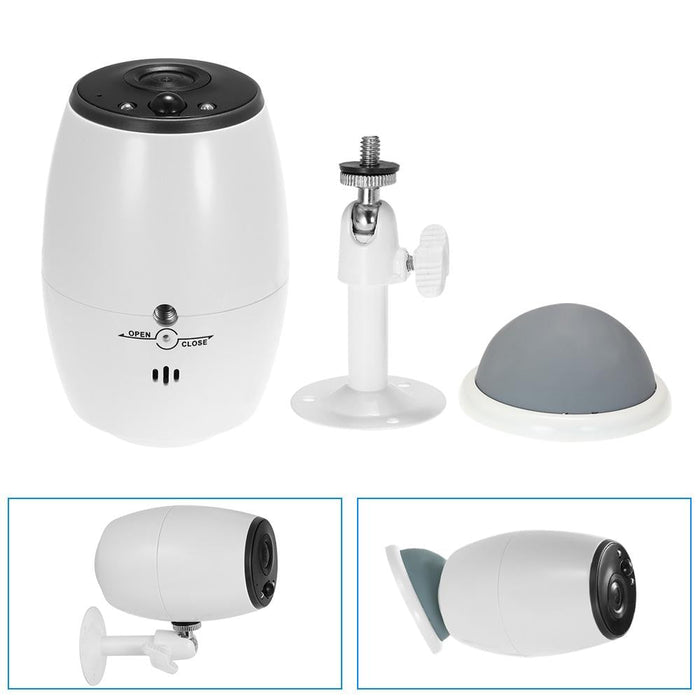 Security Hd 720P Two-Way Audio Wireless Wifi Ip Camera Support Night Vision & Pir Detection & Tf Card Ip54 Waterproof White