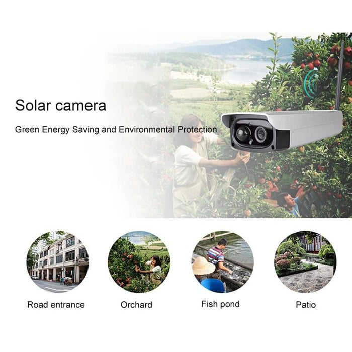 Outdoor Hd 1080P Solar Power Security Ip Camera Support Motion Detection & Pir Wake Up Ip66 Waterproof White