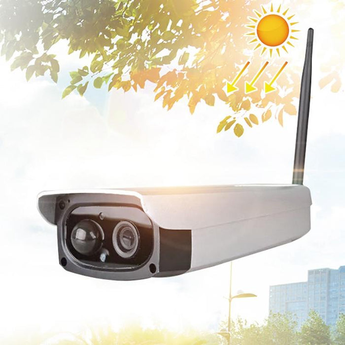 Outdoor Hd 1080P Solar Power Security Ip Camera Support Motion Detection & Pir Wake Up Ip66 Waterproof White