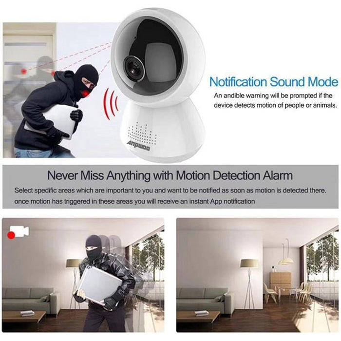 2.0Mp 1080P 1 / 2.7 Inch Hd Wifi Ip Camera Support Motion Detection / Night Vision White