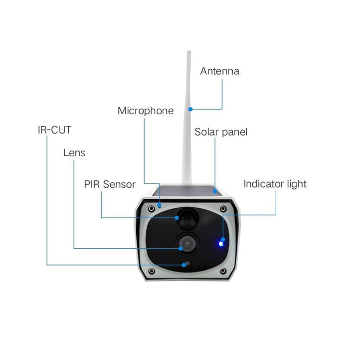 Ys-Y4 1080P Hd Solar Wifi Battery Camera Support Motion Detection & Infrared Night Vision & Sd Card Max 32Gb