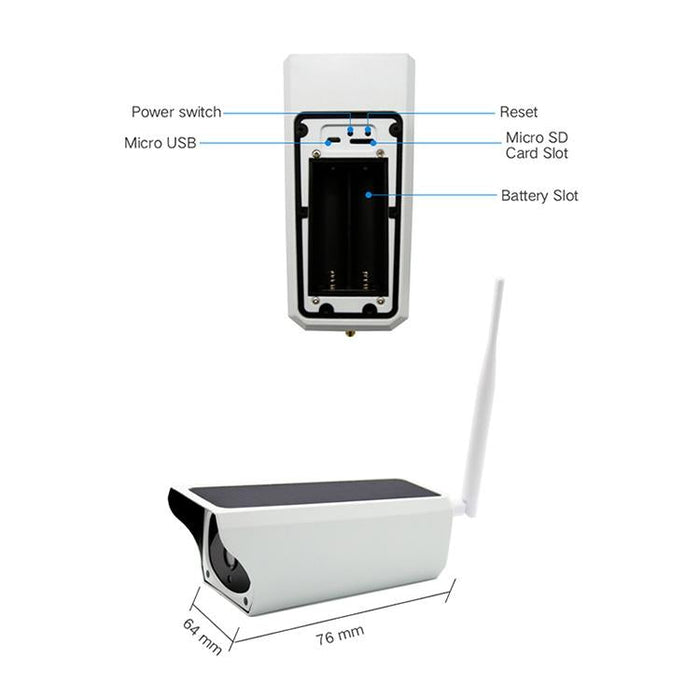 Ys-Y4 1080P Hd Solar Wifi Battery Camera Support Motion Detection & Infrared Night Vision & Sd Card Max 32Gb