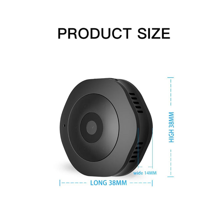 Mini Hd 1280 X 720P 120 Degree Wide Angle Wearable Smart Wireless Wifi Surveillance Camera Support Infrared Night Vision & Motion Detection Recording & 15-25M Local Monitoring & Loop Recording & 64Gb Micro Sd Tf Card Black