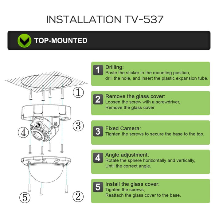 Tv-537H5 / Ip Af Poe H.264++ 5Mp Ip Dome Camera Auto Focus 4X Zoom 2.8-12Mm Lens Surveillance Cameras White