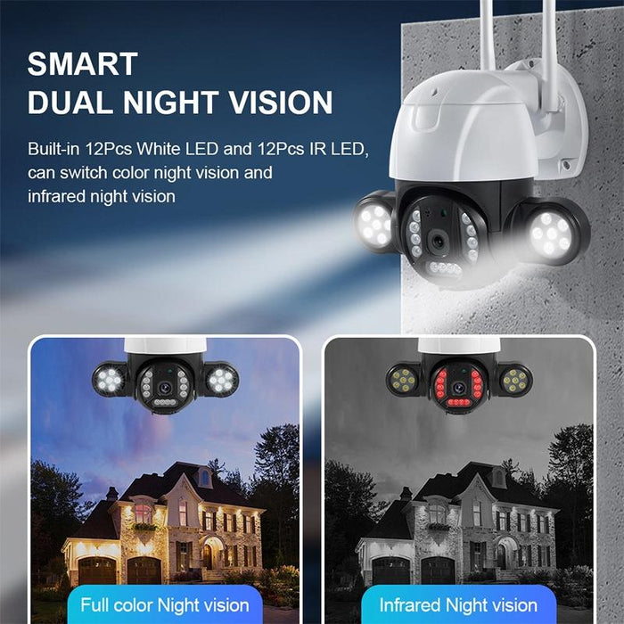 3.0 Million Pixels Ip65 Waterproof 2.4G Wireless Ip Camera Support Motion Detection & Two-Way Audio & Night Vision & Tf Card