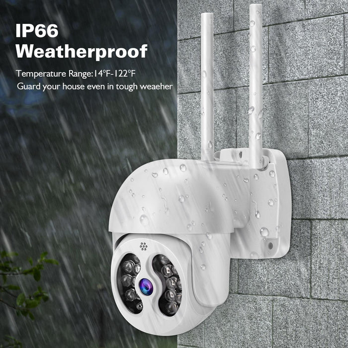 3.0 Million Pixels Ip66 Waterproof 2.4G Wireless Ip Camera & Motion Detection & Two-Way Audio & Full Colour Night Vision & Tf Card