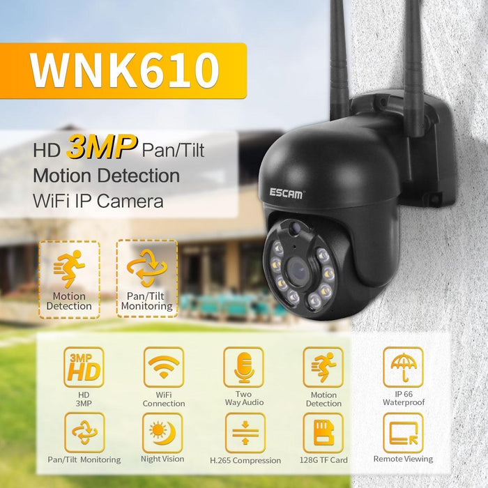 3.0 Million Pixels Wireless Dome Ip Camera Support Motion Detection & Two-Way Audio & Full-Colour Night Vision & Tf Card