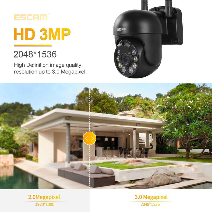 3.0 Million Pixels Wireless Dome Ip Camera Support Motion Detection & Two-Way Audio & Full-Colour Night Vision & Tf Card