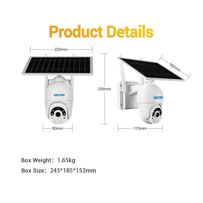 Hd 1080P 4G Solar Powered Ip Camera Without Memory Support Two-Way Audio & Pir Motion Detection & Night Vision & Tf Card