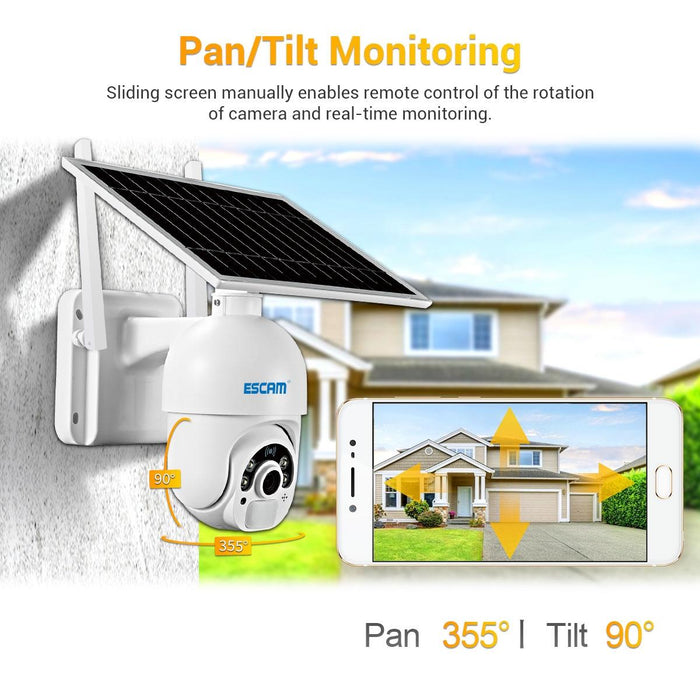 Hd 1080P 4G Solar Powered Ip Camera Without Memory Support Two-Way Audio & Pir Motion Detection & Night Vision & Tf Card