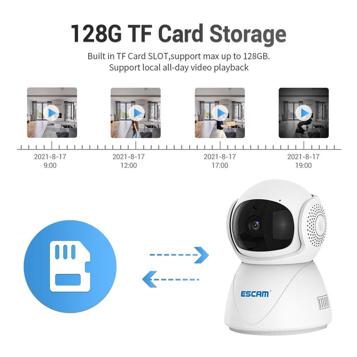 Hd 1080P Dual-Band Wifi Ip Camera Support Night Vision / Motion Detection / Auto Tracking / Tf Card / Two-Way Audio