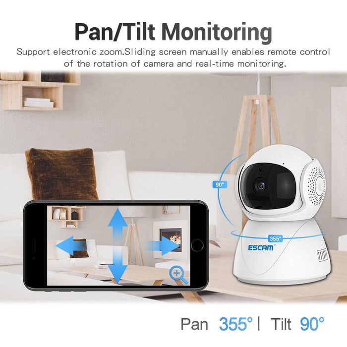 Hd 1080P Dual-Band Wifi Ip Camera Support Night Vision / Motion Detection / Auto Tracking / Tf Card / Two-Way Audio