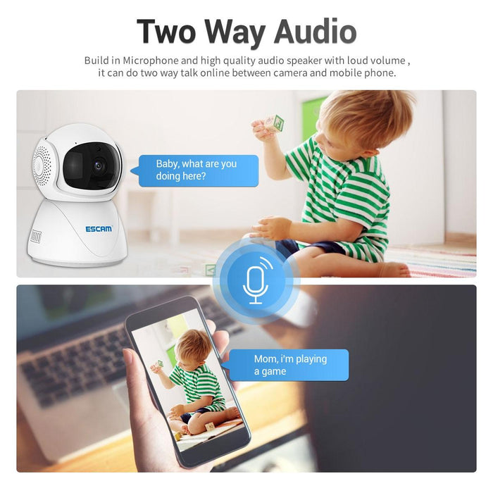 Hd 1080P Dual-Band Wifi Ip Camera Support Night Vision / Motion Detection / Auto Tracking / Tf Card / Two-Way Audio