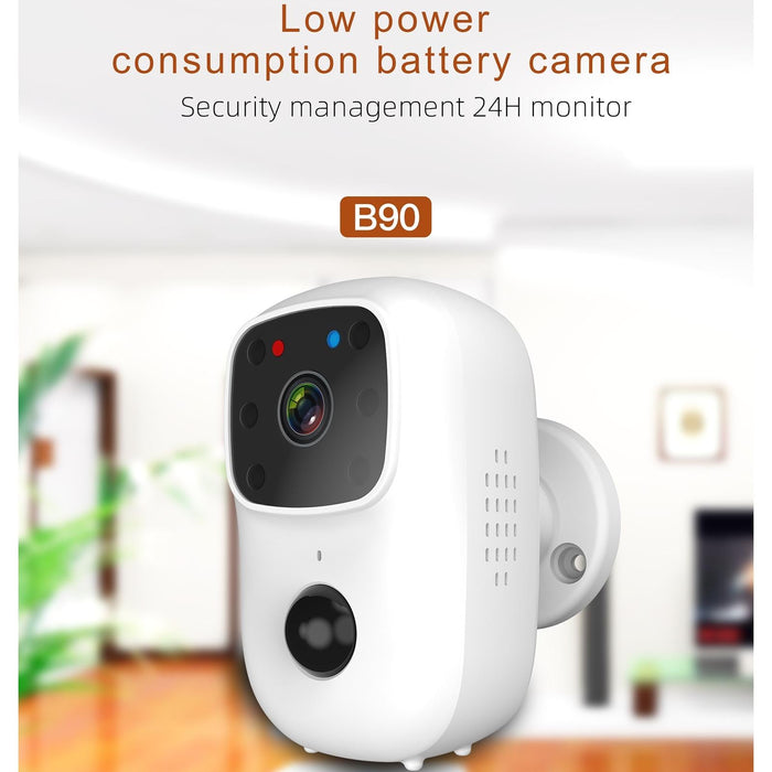 B90 Low-Power Battery Surveillance Camera Support Two-Way Intercom Tf Card Pir Human Body Induction