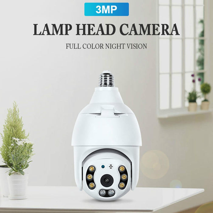 3.0Mp Smart Wifi 1080P Hd Outdoor Network Light Bulb Camera Support Infrared Night Vision & Motion Detection & Tf Card