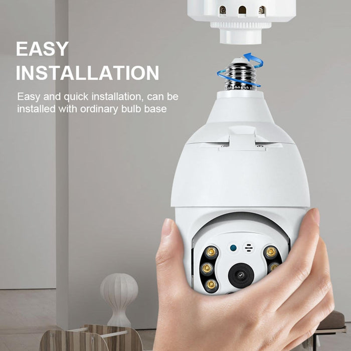 3.0Mp Smart Wifi 1080P Hd Outdoor Network Light Bulb Camera Support Infrared Night Vision & Motion Detection & Tf Card