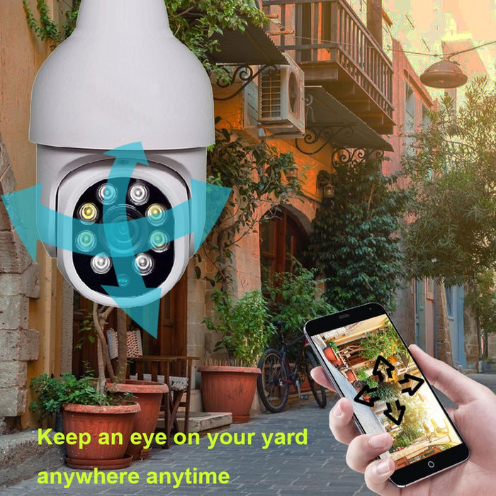 Smart Wifi Hd Outdoor Network Light Bulb Camera Support Infrared Night Vision & Motion Detection & Tf Card