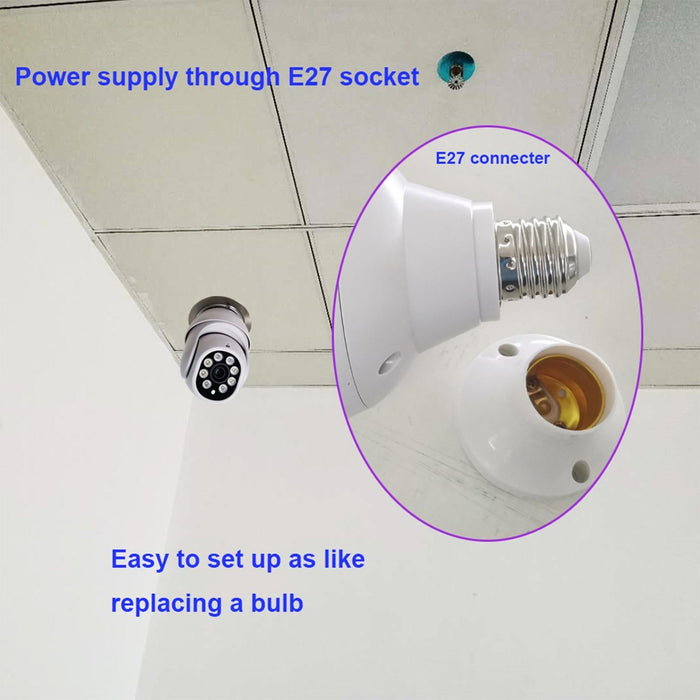 Smart Wifi Hd Outdoor Network Light Bulb Camera Support Infrared Night Vision & Motion Detection & Tf Card