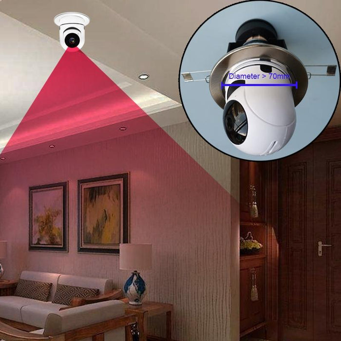 2.0 Million Pixels Single Light Source Smart Dual-Band Wifi 1080P Hd Outdoor Network Light Bulb Camera Support Infrared Night Vision & Two-Way Audio & Motion Detection & Tf Card