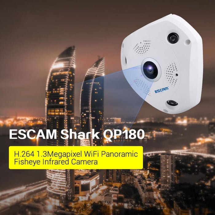 Shark 960P 360 Degrees Fisheye Lens 1.3Mp Wifi Ip Camera Support Motion Detection / Night Vision- Ir Distance 10M