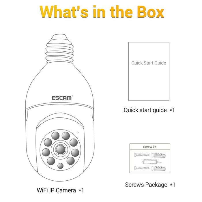 1080P Hd Light Bulb Wifi Camera Support Motion Detection Two-Way Audio Night Vision Tf Card