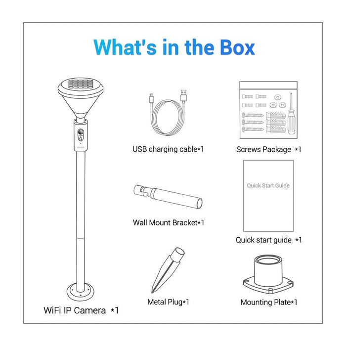 2 In 1 Solar Charging Garden Light Pir Human Body Detection Wifi Camera