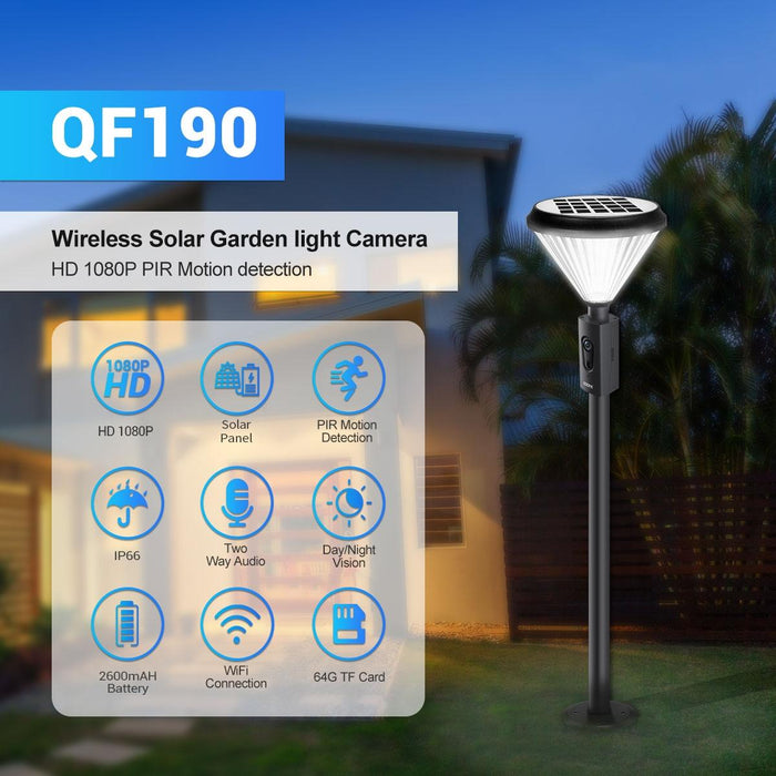 2 In 1 Solar Charging Garden Light Pir Human Body Detection Wifi Camera