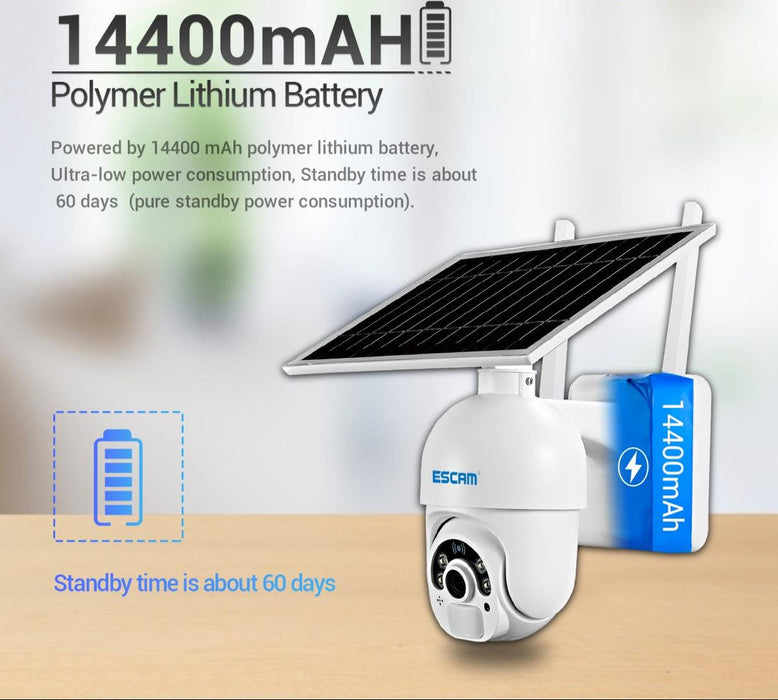 Hd 1080P Wifi Solar Panel Ip Camera Support Motion Detection / Night Vision / Tf Card / Two-Way Audio