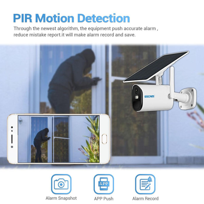 Hd 1080P Wifi Solar Panel Ip Camera Support Motion Detection / Night Vision / Tf Card / Two-Way Audio