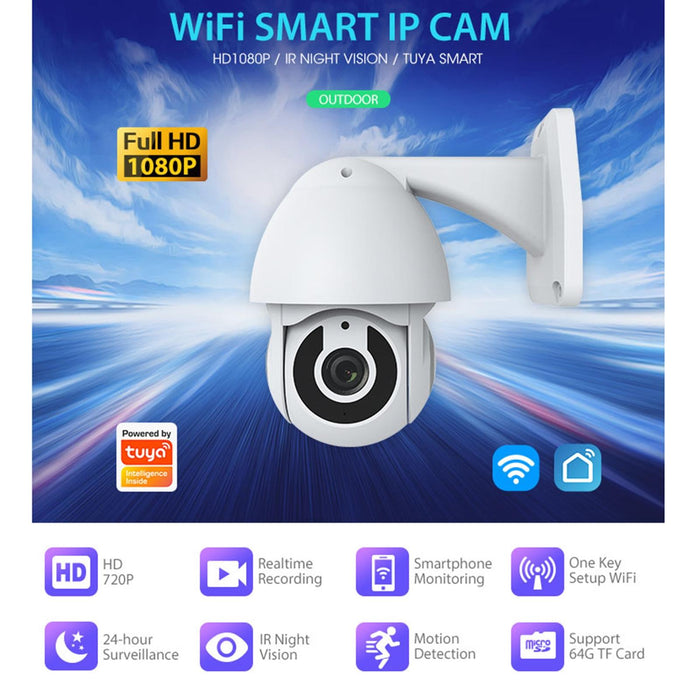 Nip-33Rq Wifi Outdoor Smart Pt Ip Camera White