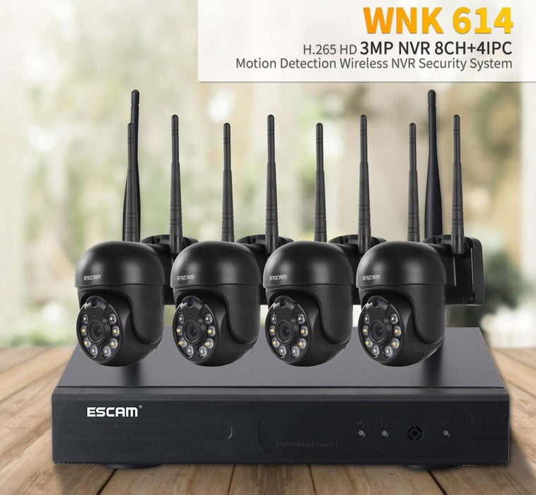 Hd 3.0 Million Pixels 8-Channel Wireless & 4Ipc Wireless Nvr Security System