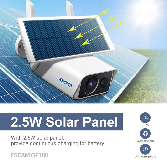 H.265 3Mp Solar Wifi Ip Camera Without Battery White