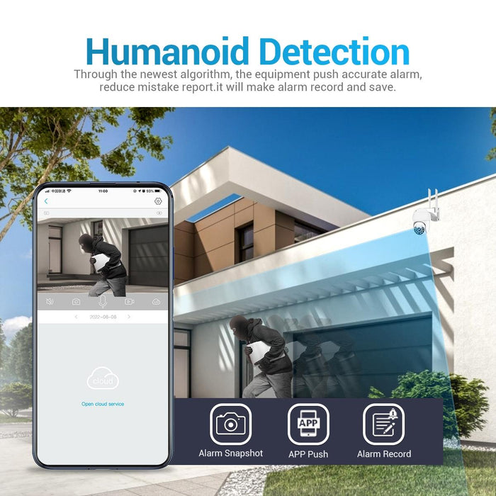 H.265X 8Mp Ai Humanoid Detection Auto Tracking Waterproof Wifi Ip Camera White