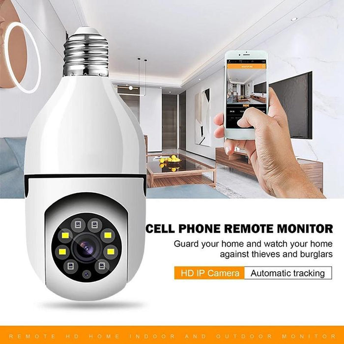 1080P 2Mp 2.4G Single Frequency Two-Way Voice Intercom Bulb Camera White