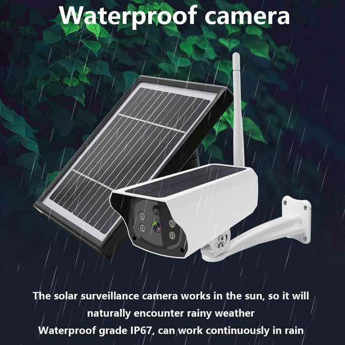 Y4P Outdoor Hd 1080P Solar Power Security Ip Camera Support Motion Detection & Pir Wake Up Ip66 Waterproof White