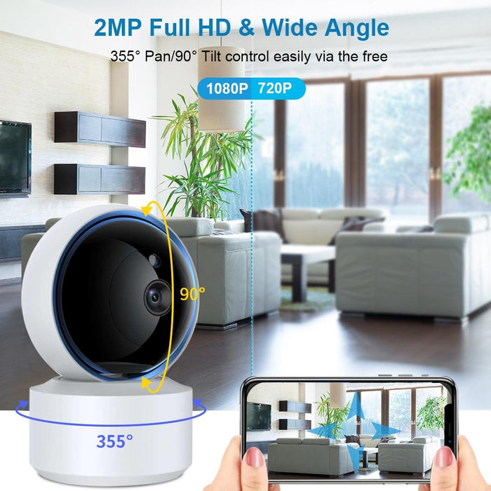 3.0Mp 360 Rotation Ip Camera Wifi Smart Security Camera Support Tf Card / Two-Way Audio / Motion Detection / Night Vision