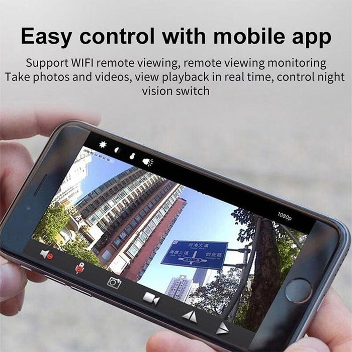 1080P Wifi Wireless Network Camera Wide-Angle Recorder Black