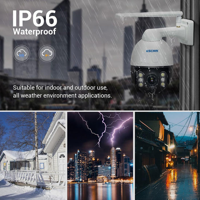 Q5068 H.265 5Mp Pan / Tilt / 4X Zoom Wifi Waterproof Ip Camera Support Two Way Talk & Night Vision