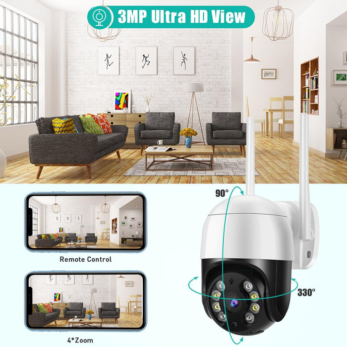 3.0Mp Hd Wifi Ip Camera Support Night Vision & Motion Detection & Two Way Audio & Tf Card