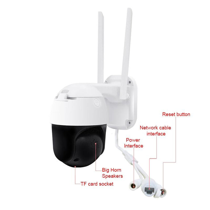 1080P 3.0Mp 3.6Mm Lens Ip65 Waterproof Ptz 360 Degree Rotating Wifi Camera Support Day And Night Full Colour & Two-Way Voice Intercom & Motion Humanoid Detection & Video Playback & 128Gb Tf Card