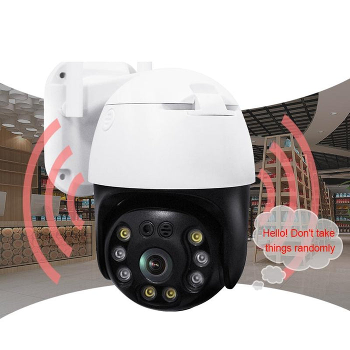 1080P 3.0Mp 3.6Mm Lens Ip65 Waterproof Ptz 360 Degree Rotating Wifi Camera Support Day And Night Full Colour & Two-Way Voice Intercom & Motion Humanoid Detection & Video Playback & 128Gb Tf Card