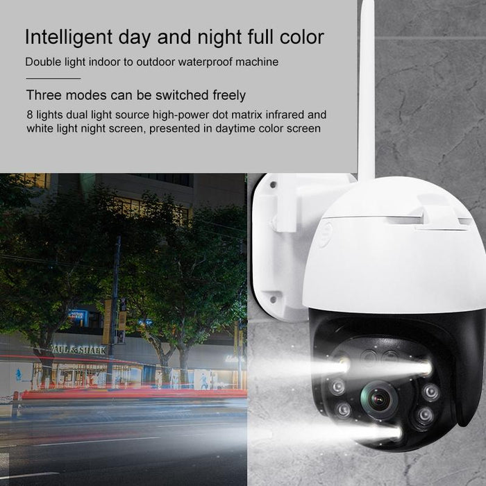 1080P 3.0Mp 3.6Mm Lens Ip65 Waterproof Ptz 360 Degree Rotating Wifi Camera Support Day And Night Full Colour & Two-Way Voice Intercom & Motion Humanoid Detection & Video Playback & 128Gb Tf Card