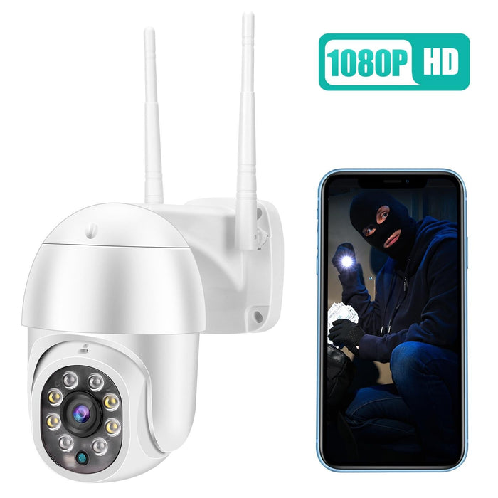 1080P 2.0Mp Lens Ip66 Waterproof Ptz Rotating Wifi Camera Support Infrared Night Vision & Two-Way Voice Intercom & Motion Detection & 128Gb Tf Card